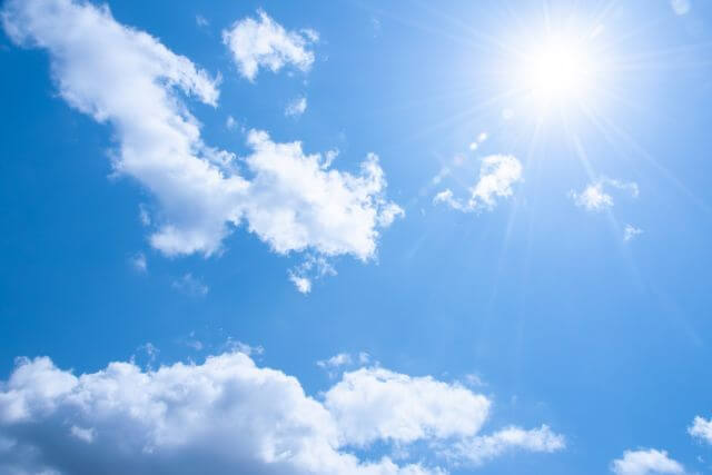 晴れた青空と白い雲の風景